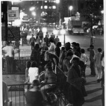 Young pepople gather on street