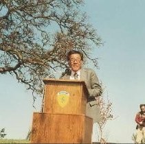 Walerga Park Plaque Dedication: Unidentified Speaker at Podium