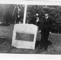 View of the monument placed by the Sacramento Pioneer Society at Coloma where James Marshall discovered gold