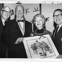 Mr. and Mrs. Albert M. Jongeneel (in center), who gave $125,000 to the Boy Scouts to further scouting in the Sacramento region and Western U.S