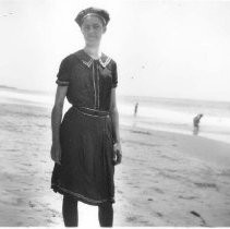 Woman wearing swimsuit and cap