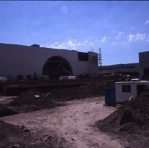 View of the construction site for Weinstock's Department Store on the K Street Mall or Downtown Plaza