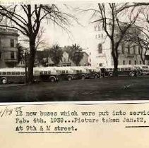 Busses parked at 9th & M streets