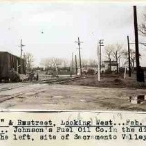 R street rail line at 2nd Street