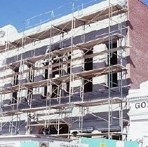 Old Sacramento. Old Sacramento. View of the Pacific Stables building on the corner of Second and L Streets