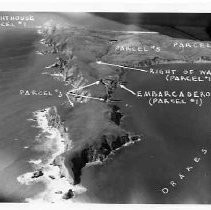 Photograph of Drake's Bay with parcels labeled