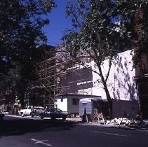 View of the construction site for Weinstock's Department Store on the K Street Mall or Downtown Plaza