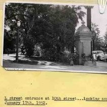 10th and L street entrance to Capitol Park