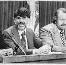 Former Governor Edmund G. (Pat) Brown; State Senator Arlen Gregorio; State Treasurer Jesse Unruh and Democratic activist Ed Koupal discuss unicameral legislative system