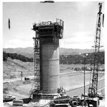 The intake tower for Coyote Valley Dam and Lake Mendocino