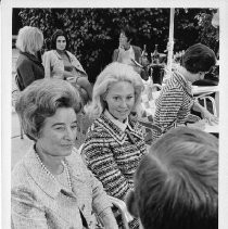Joan Kennedy (Mrs. Ted Kennedy, center) with Bernice Brown (during the Pat Brown administration)