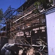 View of the construction site for Weinstock's Department Store on the K Street Mall or Downtown Plaza