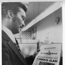 William Hanford Lee (founder and publisher) with a copy of his newspaper, The Sacramento Observer