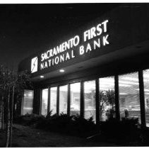 Sacramento First National Bank night-time view