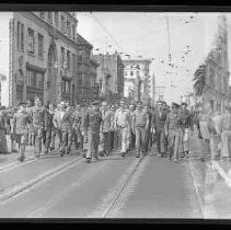 Group of young men in a parade