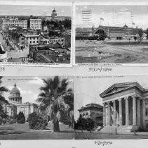 Birds eye view of downtown Sacramento, view east from about 9th and K Street