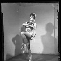 A majorette with baton