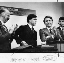 Governor Brown at State of the State Address "Gov. Brown & Vic Fazio (center) hold press conference after President has boarded A.F.1