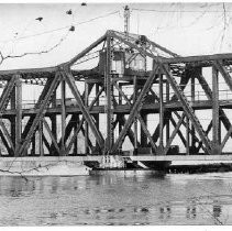 Downstream fender is gone, but upstream the fender remains at I Street Bridge