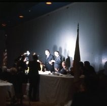 View of the festivities for the Sacramento Redevelopment Agency's groundbreaking ceremonies including speeches by local dignitaries