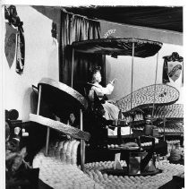 View of Los Angeles County's exhibit booth at the California State Fair. This was the last fair held at the old fair grounds