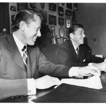 John Harmer, former state senator (Republican), newly appointed Lt. Gov. of California, with Governor Reagan