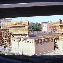 Old Sacramento historic district. View of the California State Railroad Museum