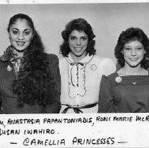 View of five the ten 1983 Camellia Festival princesses