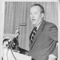 Senator Henry M. Jackson, the towering anti-Communist, pro-environment, pro-Civil Rights senator from the state of Washington (Democrat), addressing the Comstock Club