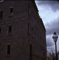 Old Sacramento. View of the Clarendon House apartment building on the corner of Second and L Streets
