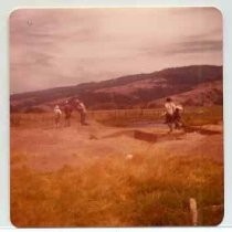 Photographs of landscape of Bolinas Bay. Archaeologists working