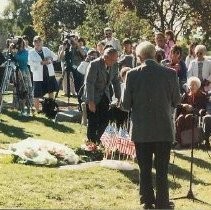 Tule Lake Linkville Cemetery Project 1989: Back View of Henry Taketa Delivering a Speech