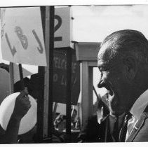 President Lyndon B. Johnson on a campaign visit to Sacramento