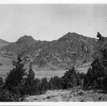 Photograph of Sheep Rock and Mount Shasta Region. Part of California Historic Landmarks and Missions folder (82/078/1632)