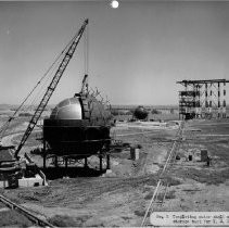 Alpha test stand. No. 1. Completing outer shell of LH2 storage tank for T.S. 2