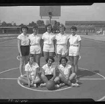 A girl's high school or college basketball team