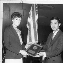 Attorney Margaret Fraser receives the Sacramento Jaycees 1976 Distinguished Service Award