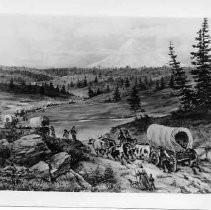 Photographs of Sketches of Western Pioneer Trail scenes