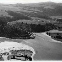 Photographs of landscape of Bolinas Bay. aerial