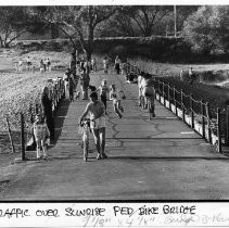 Traffic over Sunrise Pedestrian Bike Bridge