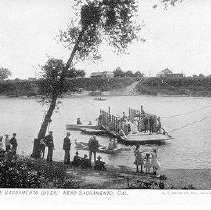 "Ferry Crossing the Sacramento River, near Sacramento, Cal."