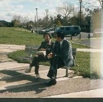 Walerga Park Plaque Dedication: Unidentified Man and Woman on Park Bench