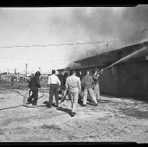 An unidentified building burning