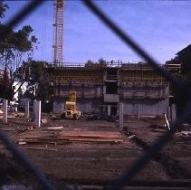 View showing the construction of the Bridgeway Towers apartment and condominiums at 500 N Street between 4th and 5th Streets and M and N Streets