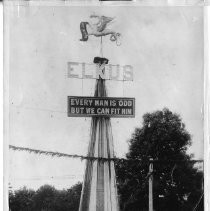 Elkus Clothing sign "Every Man is Odd But We Can Fit Him"