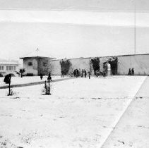 Sutter's Fort with snow on ground