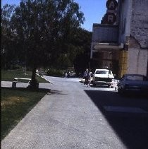 Demolition site at K and L, 12th and 13th Streets for the new Hyatt Hotel in 1984. A State of California building and a public parking lot occupied the site