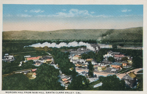 Postcard of Morgan Hill from Nob Hill, Santa Clara Valley, California