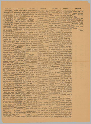 [verso] Zoning Map, City of La Verne, Los Angeles County, Calif