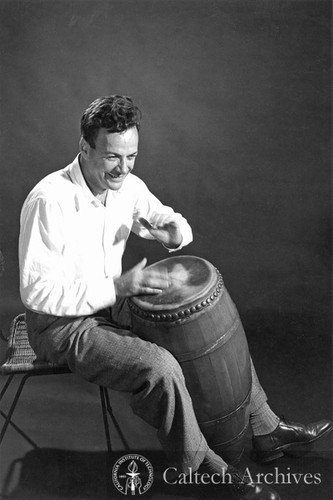 Richard Feynman playing the conga drum [full photo]